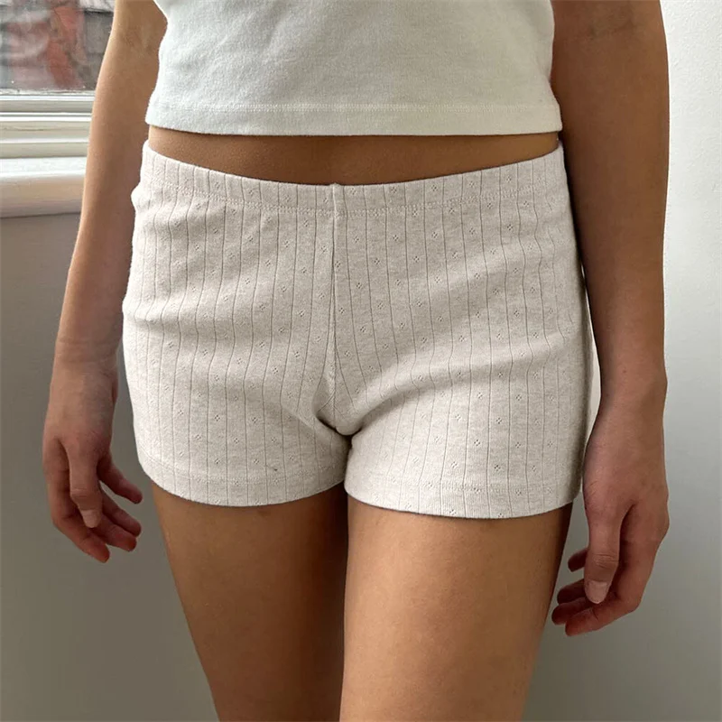 Y2K Lounge Shorts - 2000s Aesthetic Solid Color Low Waist Hot Pants