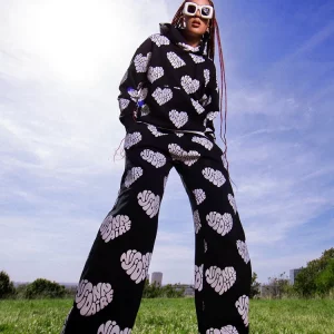 Y2K Love Print Hooded Sweater Set - Unisex Casual Sports Pants - Autumn Winter