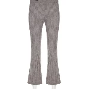 Y2K Low Rise Skinny Knitwear Leggings - Harajuku Streetwear Trousers