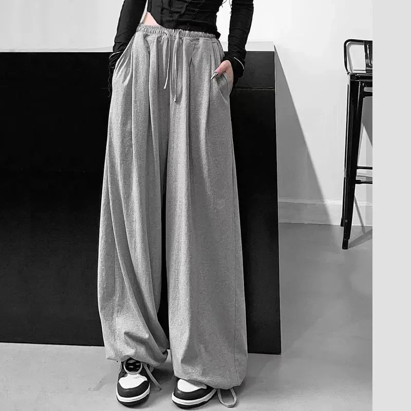 Y2K Oversize Gray Joggers: Loose Summer Fashion for Women