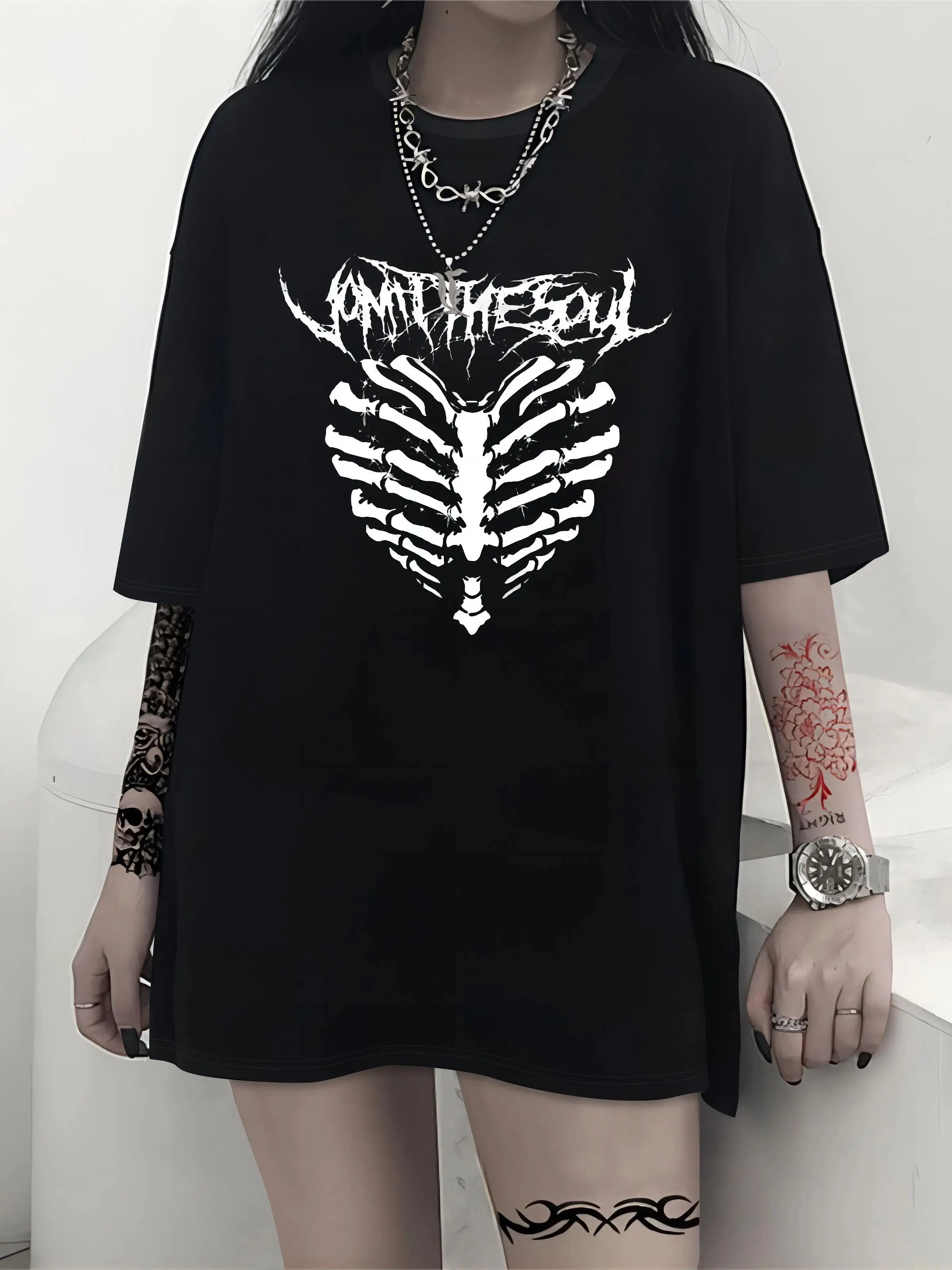 Y2K Oversized Cartoon Print Punk T-shirt