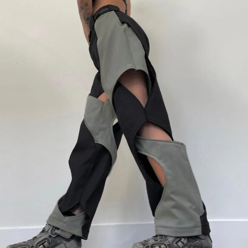 Y2K Patchwork Cargo Overalls: Streetwear Aesthetic Joggers