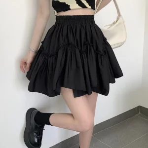 Y2K Patchwork Mini Skirt - Sweet Goth Lolita Style