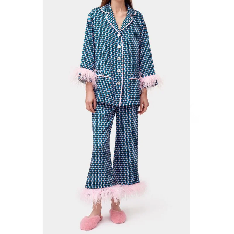 Y2K Patchwork Pajama Set: Striped Plaid Top & Bell Bottoms