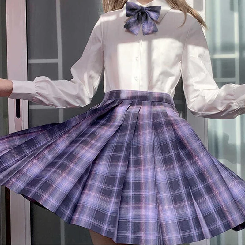 Y2K Plaid Pleated Skirt with Bow Detail - High Waist A-Line Mini Skirt