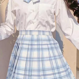 Y2K Plaid Pleated Skirt with Bow Detail - High Waist Harajuku Mini Skirt