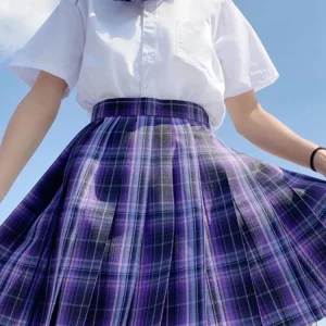 Y2K Plaid Pleated Skirt with Bow Detail - High Waist Harajuku Mini Skirt