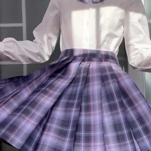 Y2K Plaid Pleated Skirt with Bow Detail - High Waist Harajuku Mini Skirt