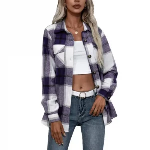 Y2K Plaid Shirt Coat - Retro Grunge Style for Women