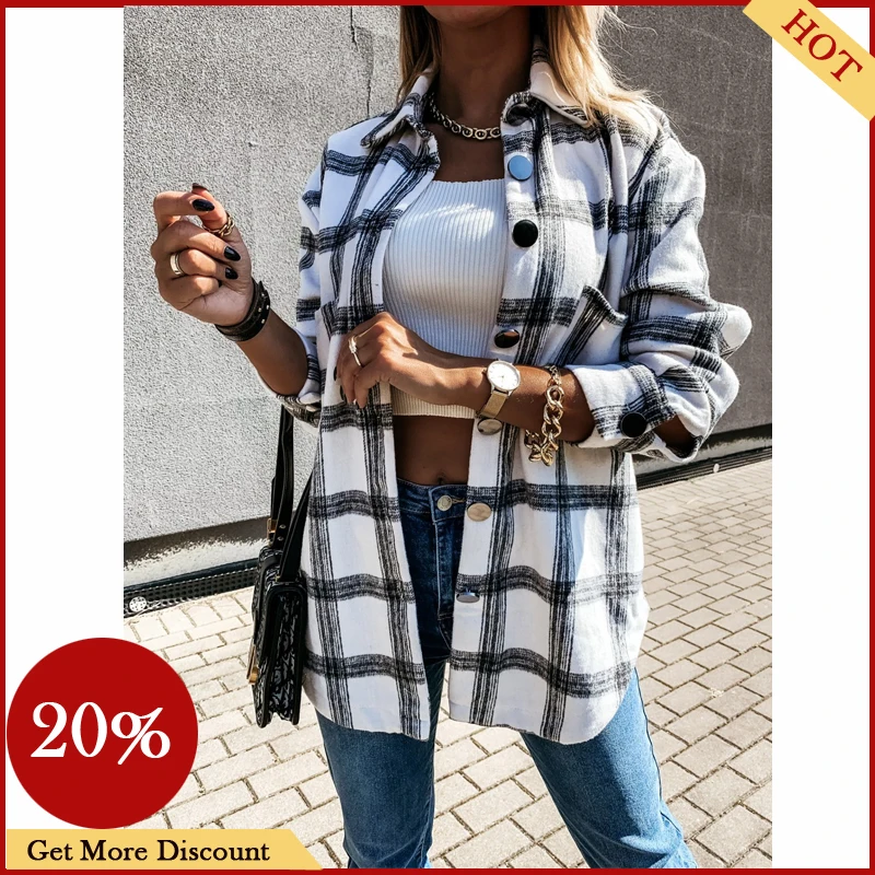 Y2K Plaid Shirt Coat - Retro Grunge Style for Women