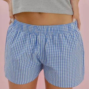 Y2K Plaid Shorts: Low Rise Elastic Band Straight Summer Pants