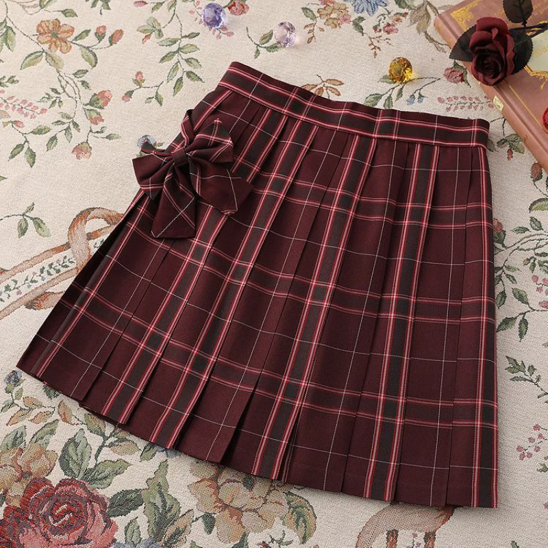 Y2K Plaid Skirt - High Waist Button-Up Pleated Mini Skirt