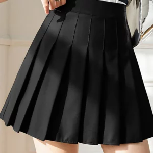 Y2K Pleated Mini Skirt - High Waist Zipper Black Fashion - A-Line Summer Style