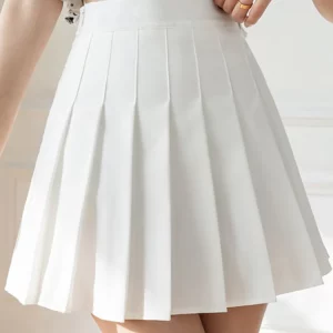 Y2K Pleated Mini Skirt - High Waist Zipper Black Fashion - A-Line Summer Style