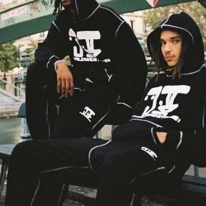 Y2K Printed Panel Hooded Sweatshirt - Street Style Aesthetic Sweatshirt