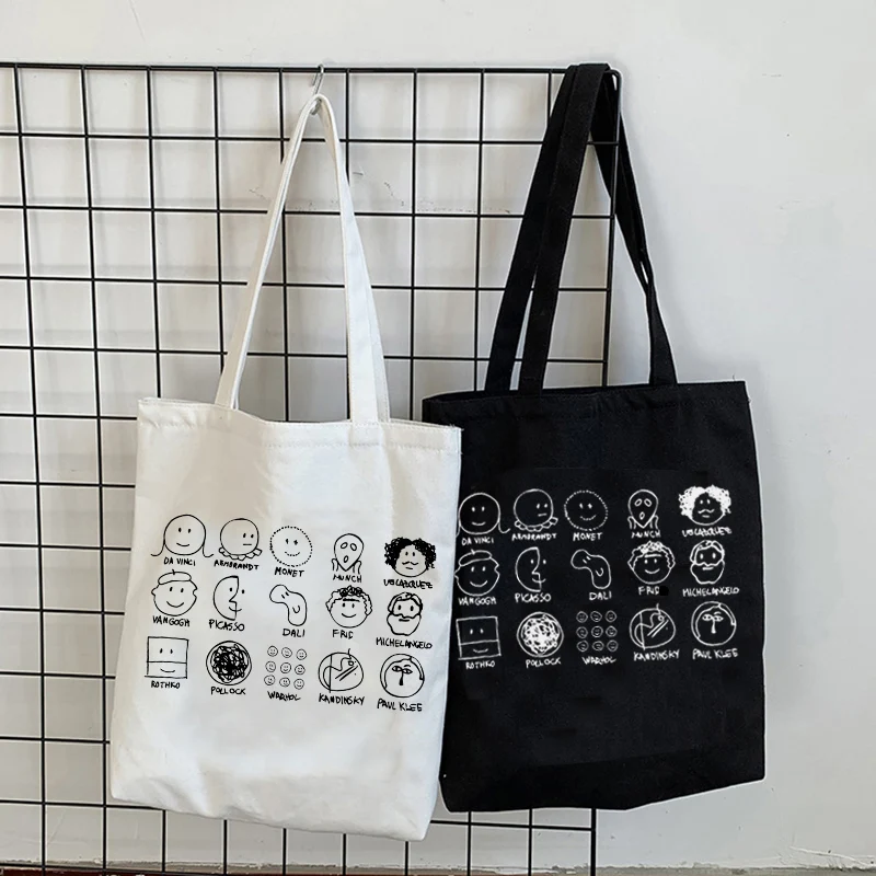 Y2K Punk Cartoon Print High Capacity Shopping Bag - Portable Knitting Storage & Casual Handbag