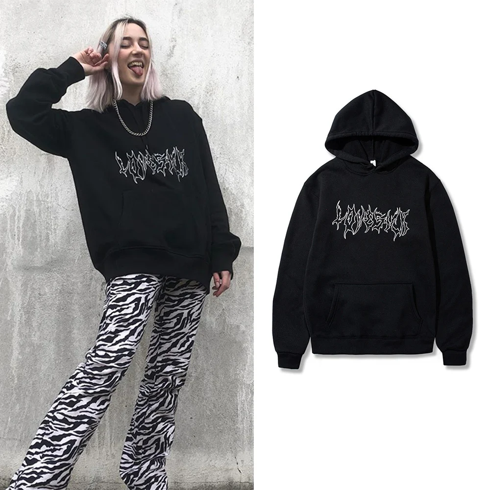 Y2K Punk Gothic Hooded Sweatshirt - Vintage Kpop Streetwear