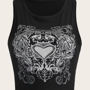 Y2K Punk Sleeveless Vest Top - High Street Rock Fashion