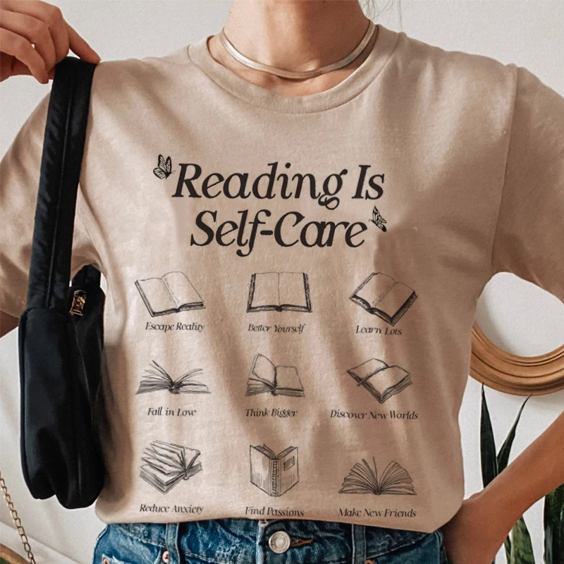 Y2K Retro Bookworm Graphic T-Shirt | Boho Bookish Mental Health Tee