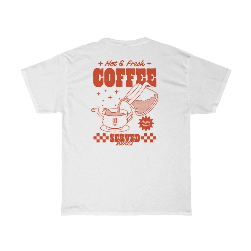 Y2K Retro Coffee Cartoon T-Shirt - Funny Caffeine Lover Tee