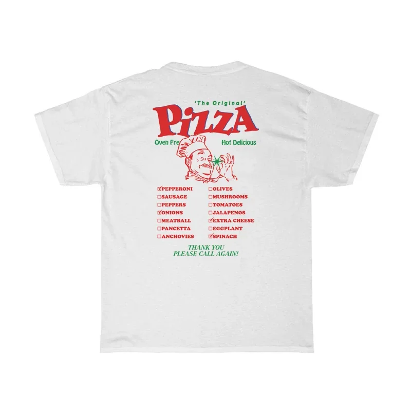 Y2K Retro Grunge Pizza Print T-Shirt - Streetwear Graphic Top