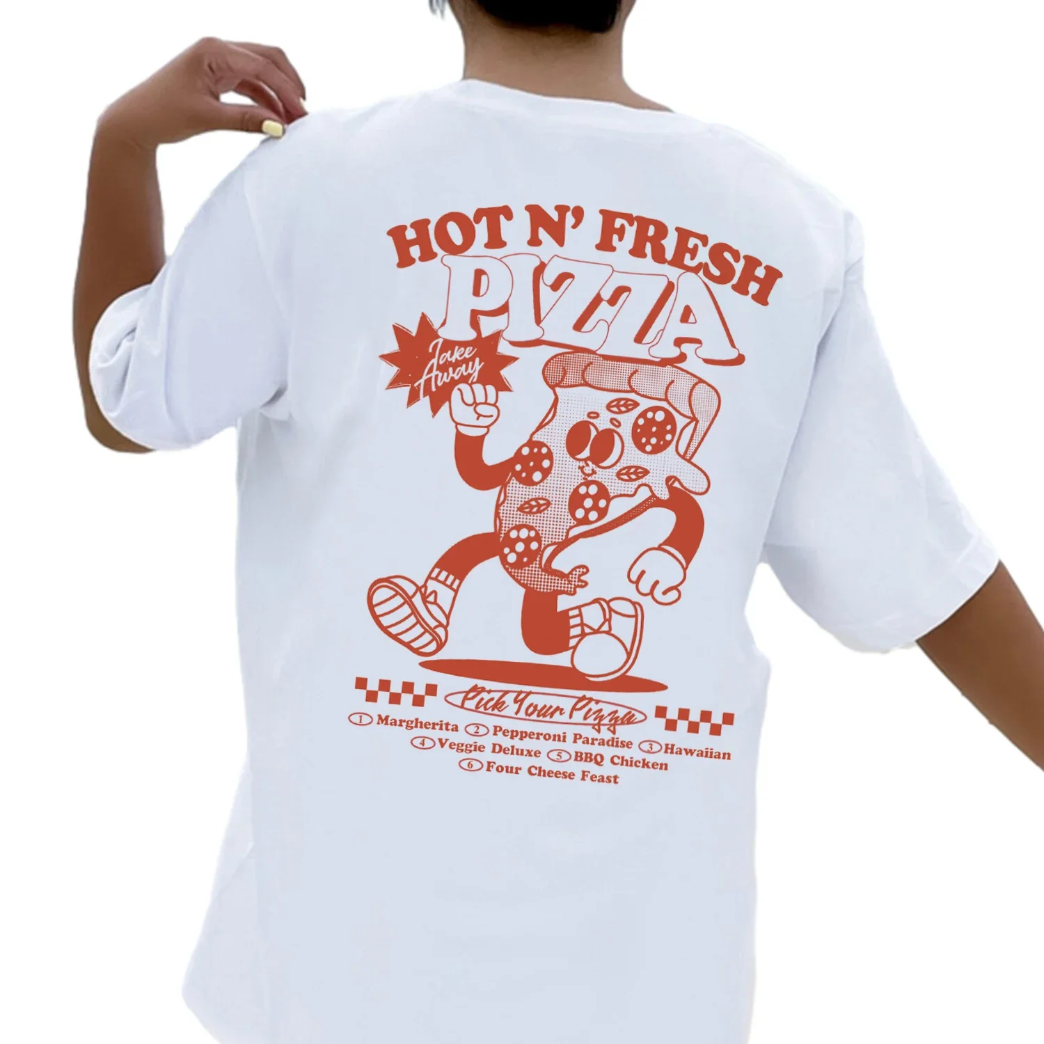 Y2K Retro Harajuku Streetwear Graphic Tees - Funny Pizza T-Shirts