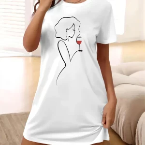 Y2K Retro Heart Graphic Drop Shoulder Tee Dress