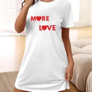 Y2K Retro Heart Graphic Drop Shoulder Tee Dress