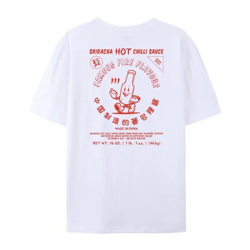 Y2K Retro Hot Chilli Sauce Print T-shirt - Oversized Vintage Streetwear Top