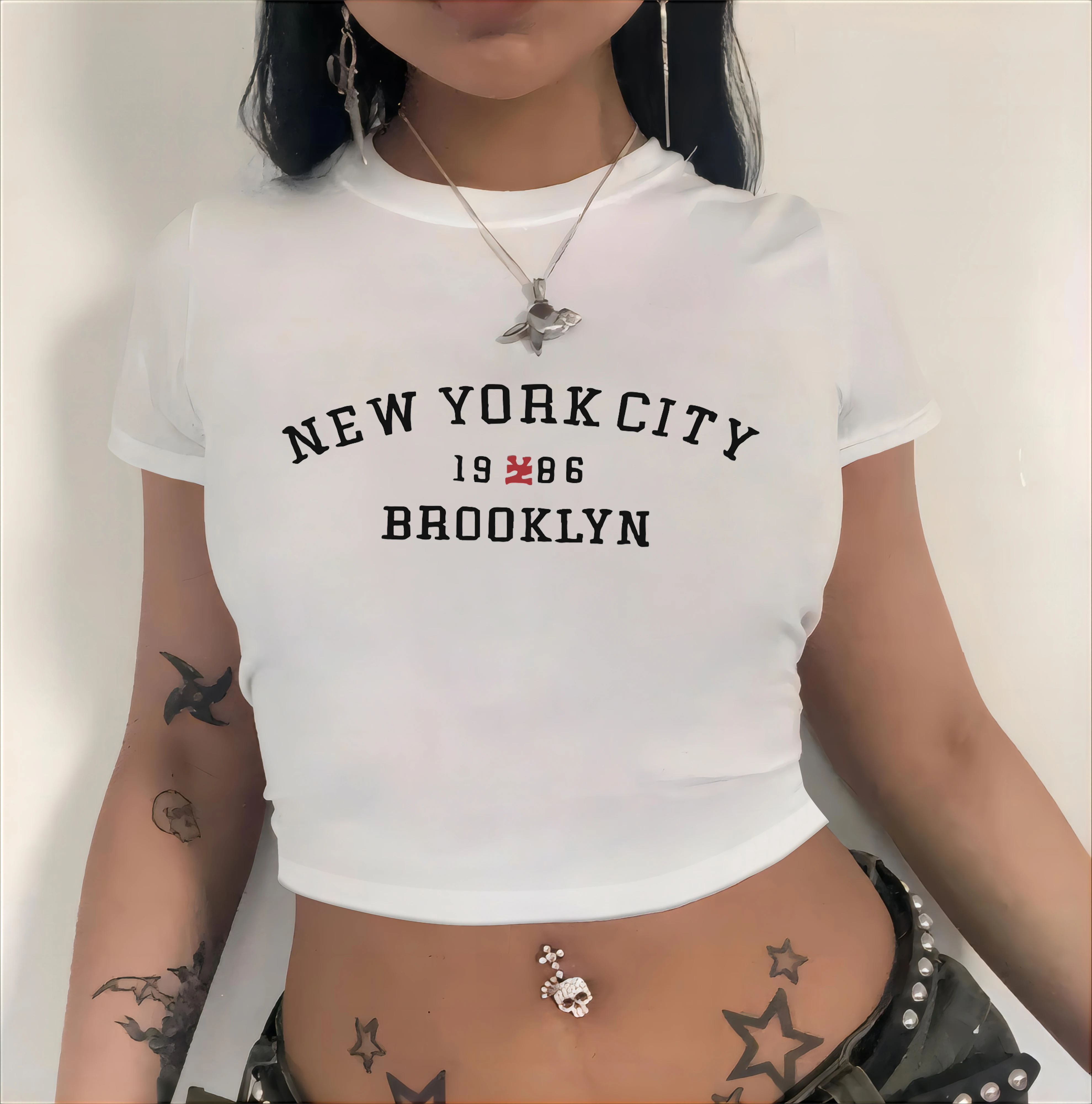 Y2K Retro Letter Graphic Crop Tee