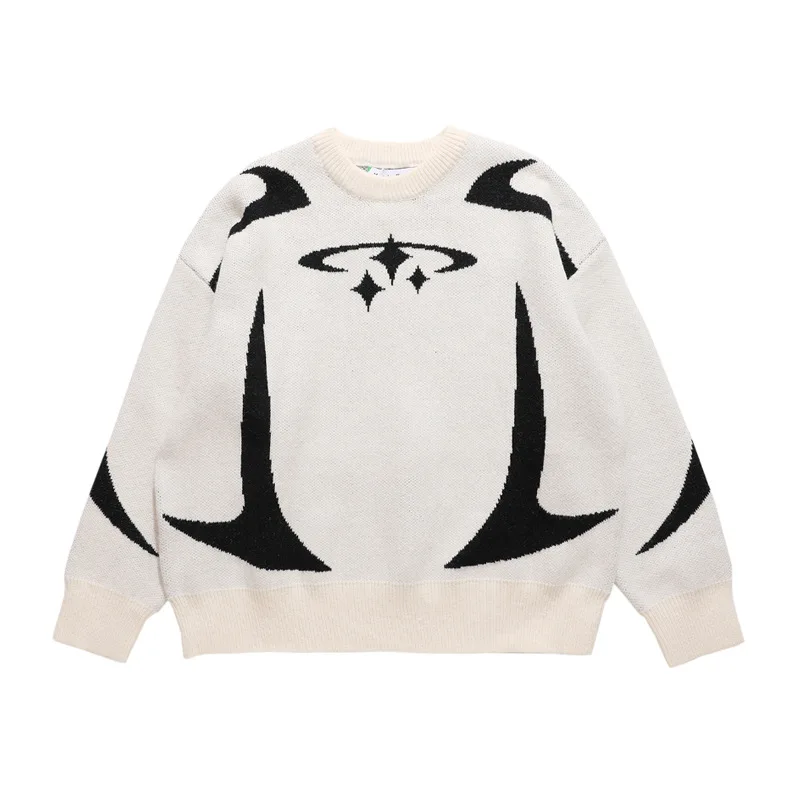 Y2K Retro Star Pattern Sweater - Harajuku Aesthetic Unisex Winter Fashion