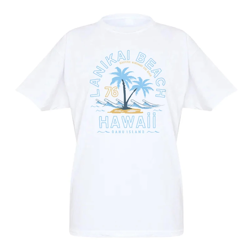 Y2K Retro Style Lanikai Beach T-Shirt - Vintage Tropical Summer Fashion Top