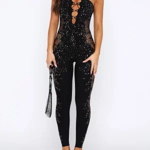 Y2K Rhinestone Jumpsuit: Summer Clubwear Bodysuit