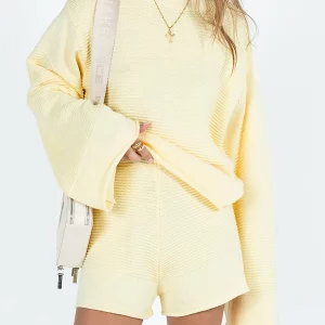 Y2K Rib Knit Shorts Set: Loose Fit Sweater & High Waisted Shorts