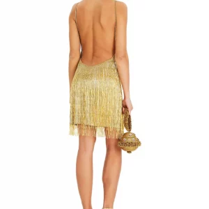 Y2K Sequin Fringe Bodycon Mini Dress - Sexy Tassel Sling Cocktail Slip