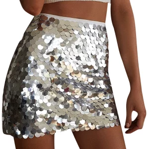 Y2K Sequin Mini Skirt: High Waist Bodycon Glitter Pencil Skirt for Party Clubwear