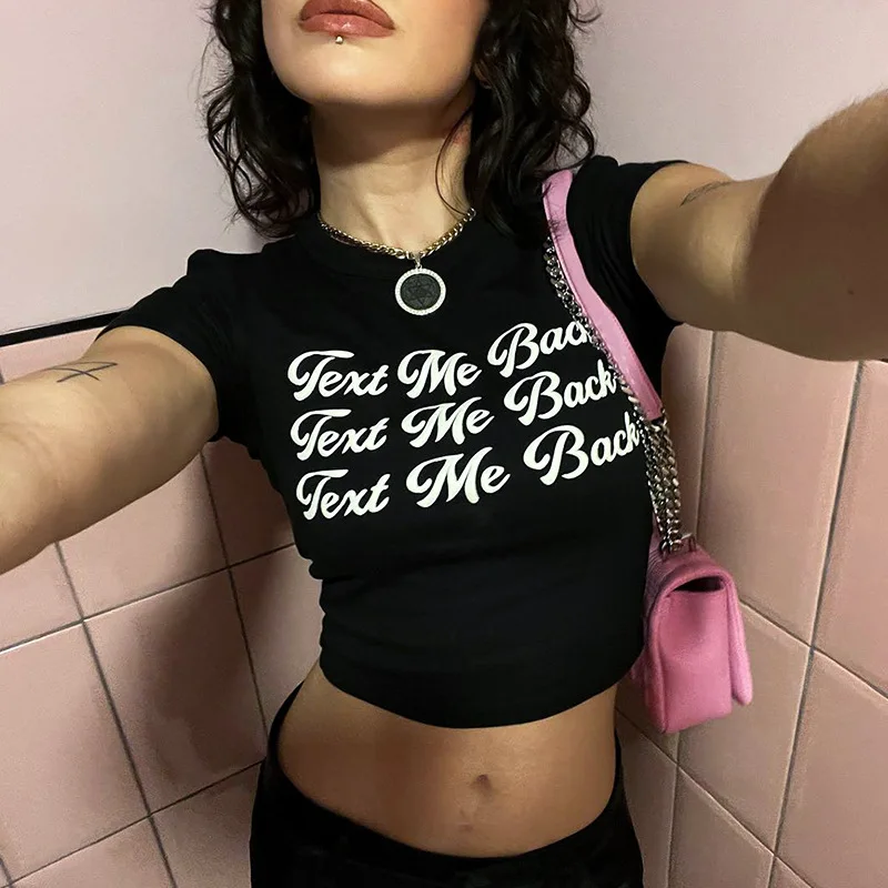 Y2K Sexy Hotel Aesthetic EMO Dress - High Street Yuansu Rock Letters Dark Hip Hop Punk Shirt Casual