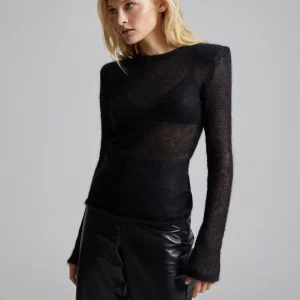 Y2K Sheer Knit Sweater - Sexy Street Style Top for Women