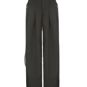 Y2K Shirred Wide Leg Pants - Retro Street Style Loose Sweat Trousers