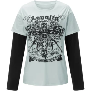 Y2K Skull Graphic T-Shirt - Vintage Cyber 00s Loose Top