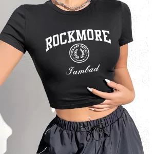 Y2K Slogan Print Crop Top - Retro Street Style Tee