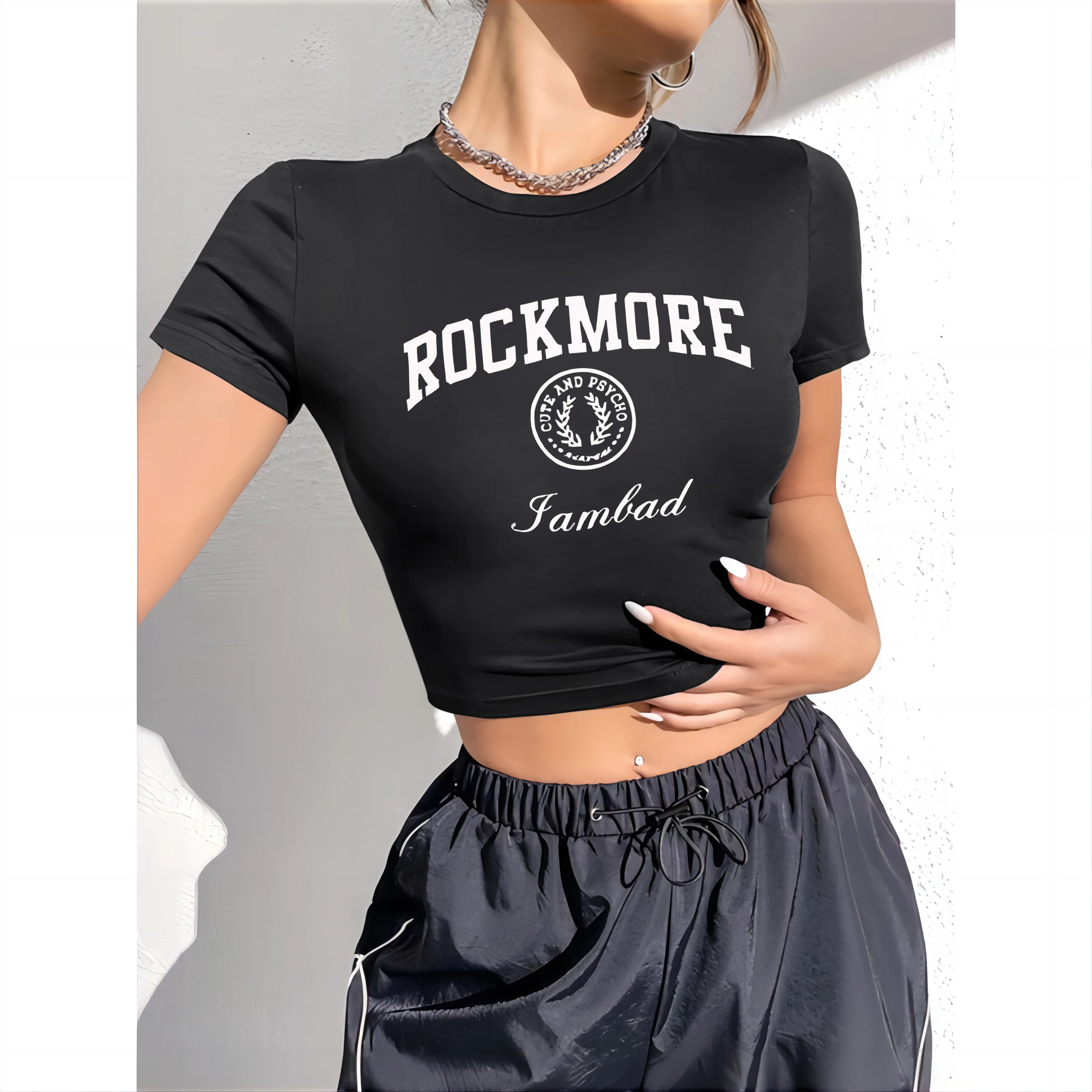 Y2K Slogan Print Crop Top - Retro Street Style Tee