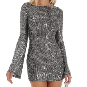 Y2K Sparkle Sequin Mini Dress - Glitter Party Clubwear