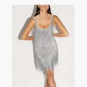 Y2K Sparkly Sequin Tassel Flapper Dress - Backless Party Clubwear