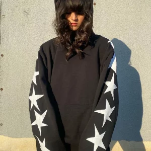 Y2K Star Print Hooded Sweatshirt and Casual Pants Set