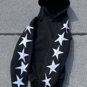 Y2K Star Print Hooded Sweatshirt and Casual Pants Set