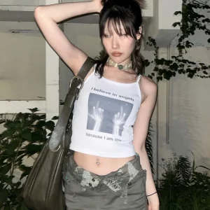 Y2K Strap Sexy Harajuku Hip Hop Rock Beauty Ethnic Sleeveless Women's Top