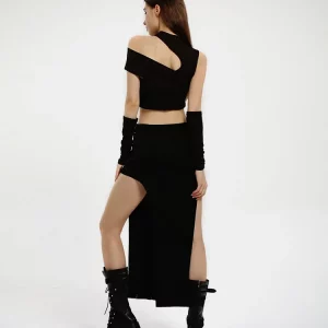 Y2K Street Punk Rock Babes Asymmetrical Short Slim Sexy Top