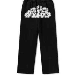 Y2K Street Style Hooded Sweater & Hip Hop Print Drawstring Pants Set