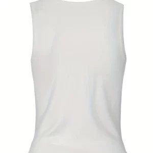 Y2K Street Style Sleeveless White Tank Top